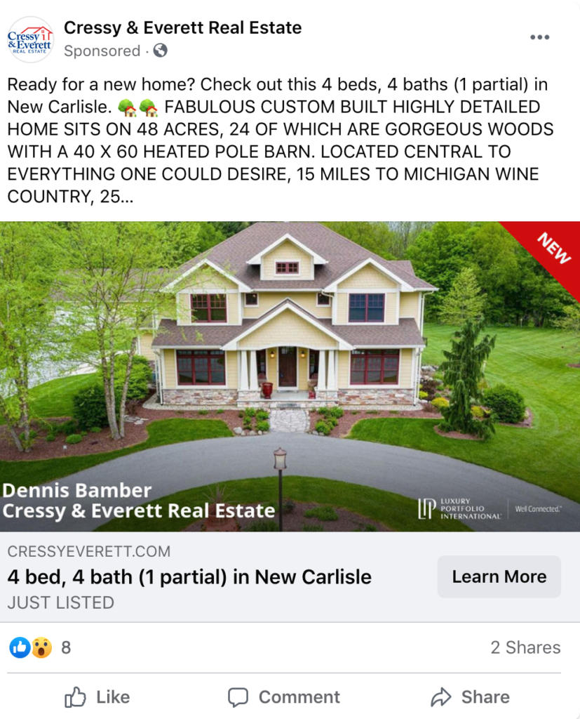 Automated MLS Facebook ad