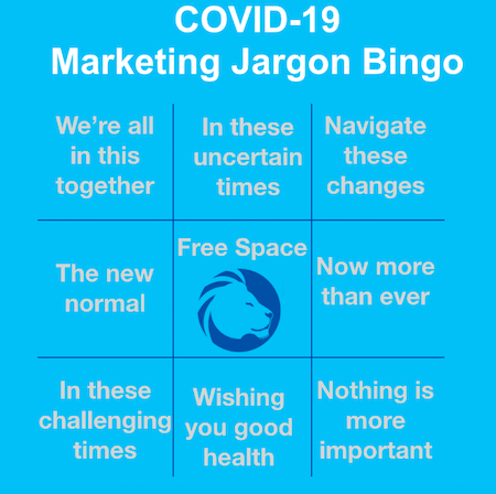 COVID-19 Marketing Jargon Bingo